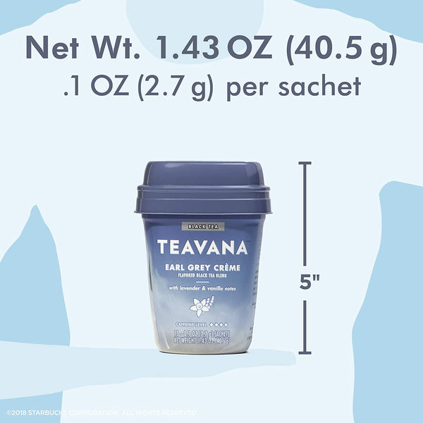 Teavana Earl Grey Crème, Black Tea With Lavender and Vanilla Notes, 60 Count (4 packs of 15 sachets)