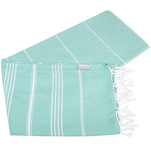 Turkish Bath and Beach Towel Set of 4 Variety Colors Classic Peshtemal 100% Cotton Oversized 39 X 70 Stylish Bath Beach Spa and Pool Towels