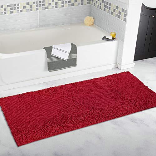 MAYSHINE Bath mat Runners for Bathroom Rugs(47X27.5inch) Long Floor mats Extra Soft Absorbent Thickening Shaggy Microfiber Machine-Washable Perfect for Doormats Tub Shower-Dark Gray