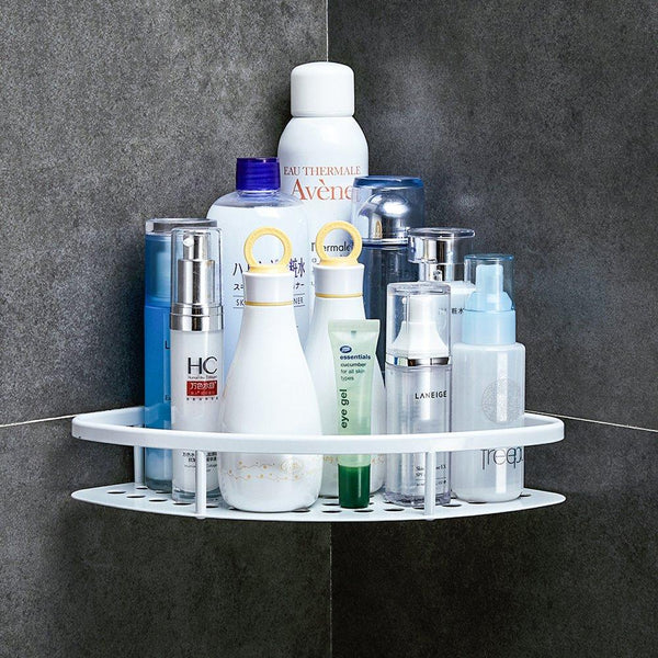 GERUIKE Shower Caddy Corner Shelf Wall Mounted Aluminum Self Adhesive Bathroom Organizer Rustproof, White