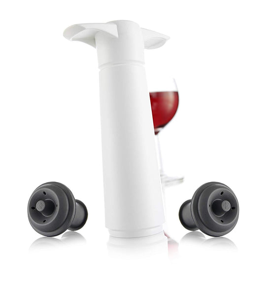 The Original Vacu Vin Wine Saver with 2 Vacuum Stoppers – Black