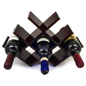 Sorbus Wine Rack Butterfly - Stores 8 Bottles of Wine - Sleek and Chic Looking - Minimal Assembly Required (Dark Mahogany)