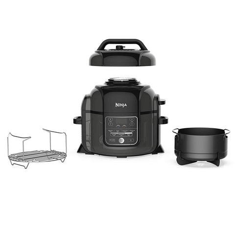 Ninja OP301 Pressure Cooker, Steamer & Air Fryer w/TenderCrisp Technology Pressure & Crisping Lid, 6.5 quart, Black/Gray