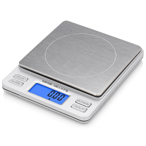 Smart Weigh Digital Pro Pocket Scale with Back-Lit LCD Display, Tare, Hold and PCS Features 500 x 0.01g