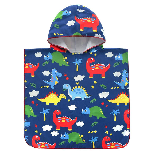 SpunKo Cute Dinosaur Kids Hooded Beach Towels for Little Girls Boys 1-6 Years Old Super Absorbent Hooded Bath Towel Soft Compact Pool Towel Poncho Cover Up Beach Present for Swimming Travel