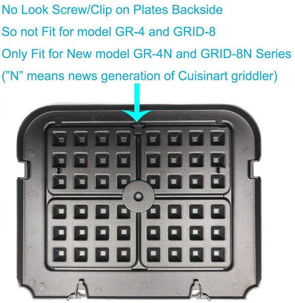 Gvode Waffle Plates for Cuisinart Griddler GR-4N /GRID-8N /GR-5B Series (Not for Model GR-4/GRID-8)