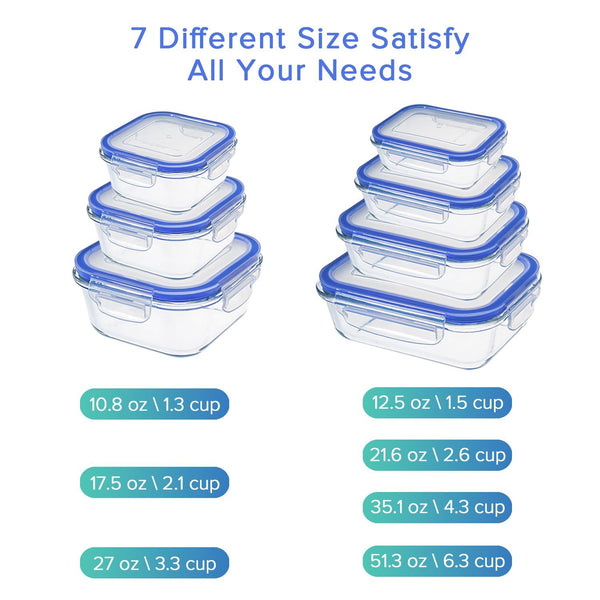 Zestkit Glass Food Storage Containers with Lids, Glass Meal Prep Containers