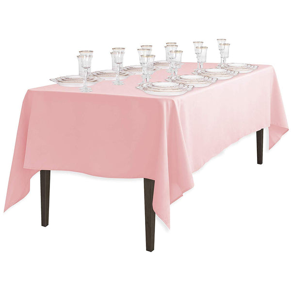 LinenTablecloth 60 x 102-Inch Rectangular Polyester Tablecloth Pink