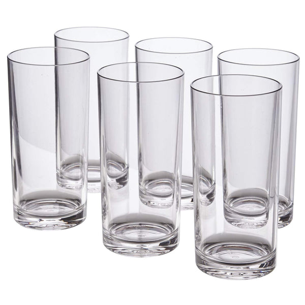 Classic 8-piece Premium Quality Plastic Tumblers | 4 each: 12-ounce and 16-ounce Clear