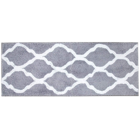 Pauwer Microfiber Bathroom Rugs Geometric, Non Slip Bath Rugs Floor Mat Machine Washable (18"x26", Grey)