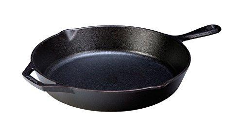 Lodge 12 Inch Cast Iron Skillet. Pre-Seasoned Cast Iron Skillet with Red Silicone Hot Handle Holder.