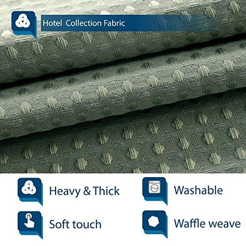 Waffle Weave Fabric Shower Curtain 230 GSM Heavy Duty, Spa, Hotel Luxury, Water Repellent, White Pique Pattern, 71 x 72 inches Decorative Bathroom Curtain