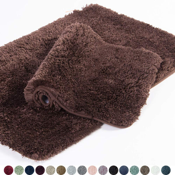 Walensee Bathroom Rug Non Slip Bath Mat for Bathroom (16 x 24) Water Absorbent Soft Microfiber Shaggy Bathroom Mat Machine Washable Bath Rug for Bathroom Thick Plush Rugs for Shower (Gray)