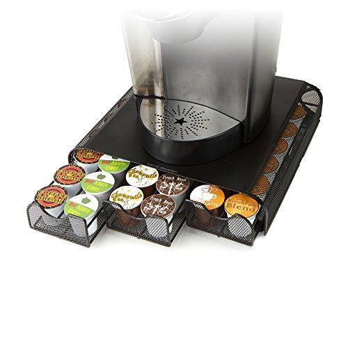 Mind Reader 'Anchor' Triple Drawer K-Cup Dolce Gusto, CBTL, Verismo Single Serve Coffee Pod Holder, Black