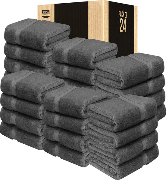 Utopia Towels Luxurious Bath Towels, 4 Pack, Grey