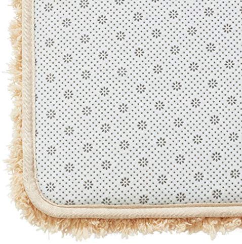 Genteele Non-Slip Memory Foam Shaggy Bathroom Mat, Water Absorbent, Super Plush Bath Mat, Washable Bathroom Rug (17" X 24", Gray)