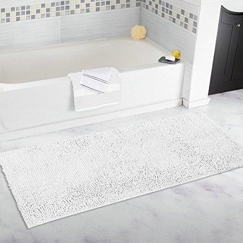 MAYSHINE Bath mat Runners for Bathroom Rugs(47X27.5inch) Long Floor mats Extra Soft Absorbent Thickening Shaggy Microfiber Machine-Washable Perfect for Doormats Tub Shower-Dark Gray