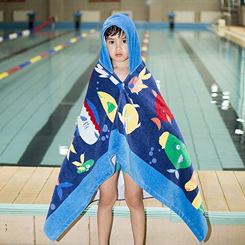 Bavilk Kids Children Hooded Poncho Dinosaur Swim Beach Bath Towel for Girls / Boys