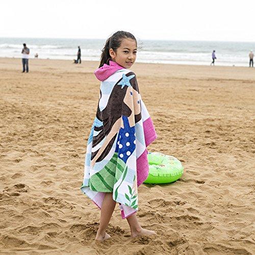 Bavilk Kids Children Hooded Poncho Dinosaur Swim Beach Bath Towel for Girls / Boys