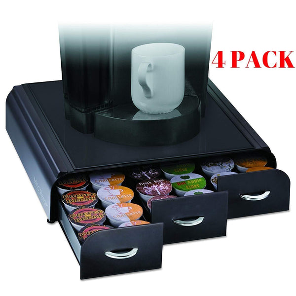 Mind Reader 'Anchor' Triple Drawer K-Cup Dolce Gusto, CBTL, Verismo Single Serve Coffee Pod Holder, Black