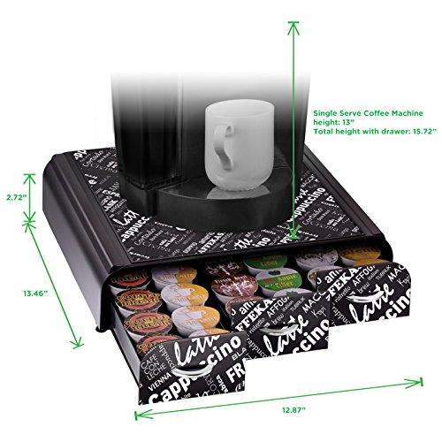 Mind Reader 'Anchor' Triple Drawer K-Cup Dolce Gusto, CBTL, Verismo Single Serve Coffee Pod Holder, Black