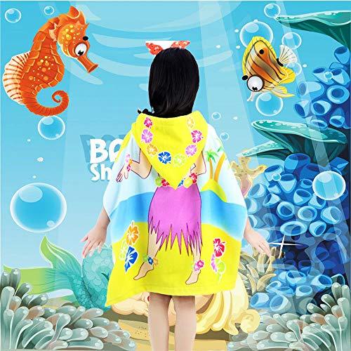 HETH Kids Hooded Beach and Bath Towel 100% Cotton Beach Swimming Coverup for Age 2-8 Years Old Multi-use for Bath/Shower/Pool(Tiger Shark)