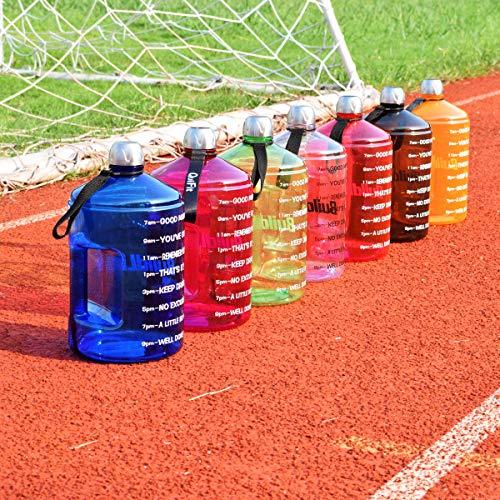 BuildLife 1 Gallon Water Bottle Motivational Fitness Workout with Time Marker |Drink More Water Daily | Clear BPA-Free | Large 128 Ounce/73OZ/43OZ of Water