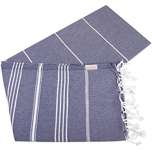 Turkish Bath and Beach Towel Set of 4 Variety Colors Classic Peshtemal 100% Cotton Oversized 39 X 70 Stylish Bath Beach Spa and Pool Towels