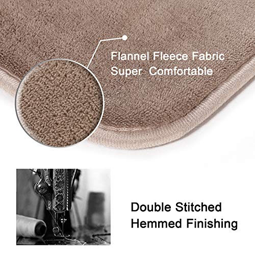 H.VERSAILTEX 2 Pack Non Slip Memory Foam Bathroom Rugs Non Slip Bath Mats Super Absorbent Extra Cozy, Foot Massage Flannel Bathroom Rugs/Carpets Machine-Washable and Fast Dry (Gray, Each 17" x 24")