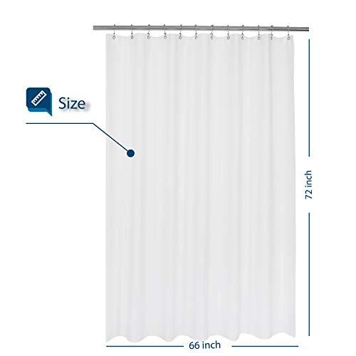 Waffle Weave Fabric Shower Curtain 230 GSM Heavy Duty, Spa, Hotel Luxury, Water Repellent, White Pique Pattern, 71 x 72 inches Decorative Bathroom Curtain