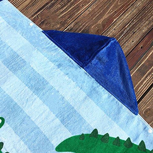 Bavilk Kids Children Hooded Poncho Dinosaur Swim Beach Bath Towel for Girls / Boys