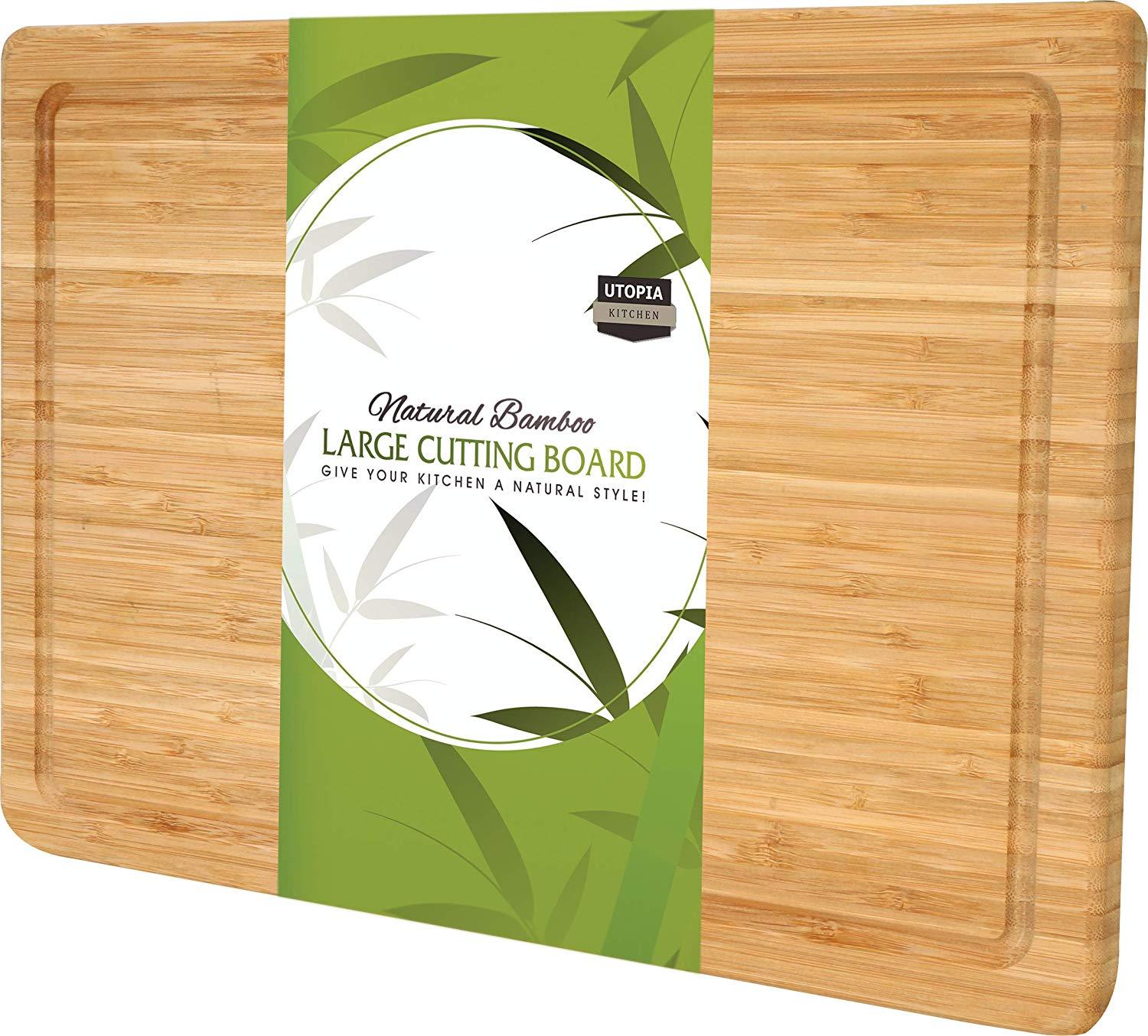 Extra Large Bamboo Cutting Board (17 by 12 inch) - Utopia Kitchen