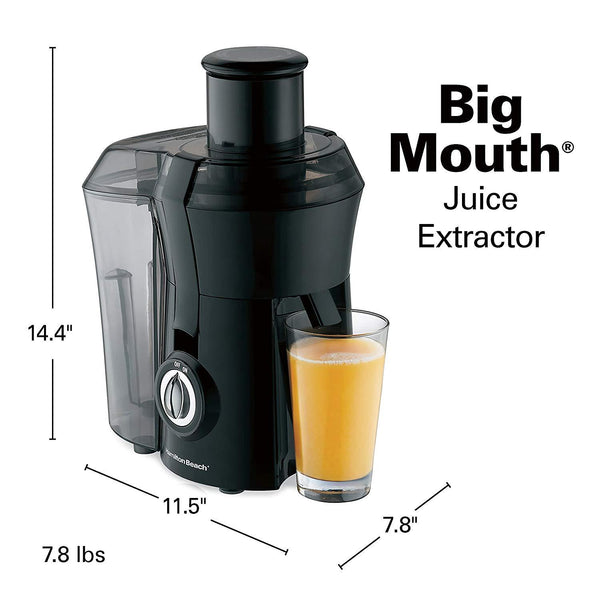 Hamilton Beach Juicer Machine, Big Mouth 3” Feed Chute, Easy to to Clean (67601A), 800 Watts, Black
