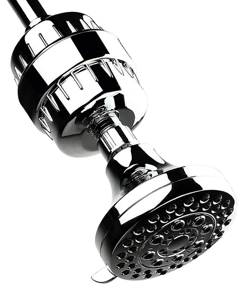 AquaBliss High Output Universal Shower Filter with Replaceable Multi-Stage Filter Cartridge – Transform Itching, Eczema & Acne into Glowing Hair, Nails & Skin Fast - Chrome (1 Pack)