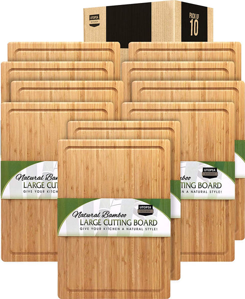 Extra Large Bamboo Cutting Board (17 by 12 inch) - Utopia Kitchen