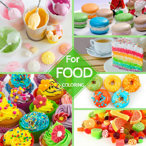 Food Coloring - 12 Color Bright Rainbow Cake Food Coloring Set for Baking, Decorating, Icing and Cooking - Assorted Variety Liquid Food Color Dye for Slime Making and DIY Crafts - .25 fl. oz. Bottles