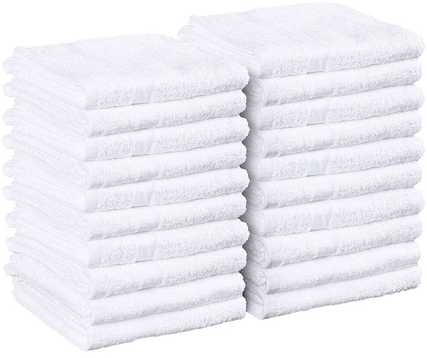 Utopia Towels Salon Towels, 24 Pack,(Not Bleach Proof, 16 x 27 Inches, White), Hand Towels, Gym Towels