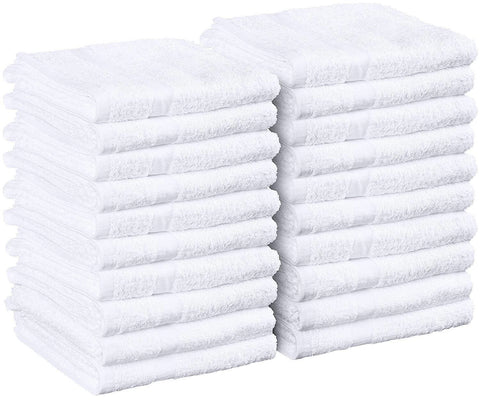 Utopia Towels Salon Towels, 24 Pack,(Not Bleach Proof, 16 x 27 Inches, White), Hand Towels, Gym Towels