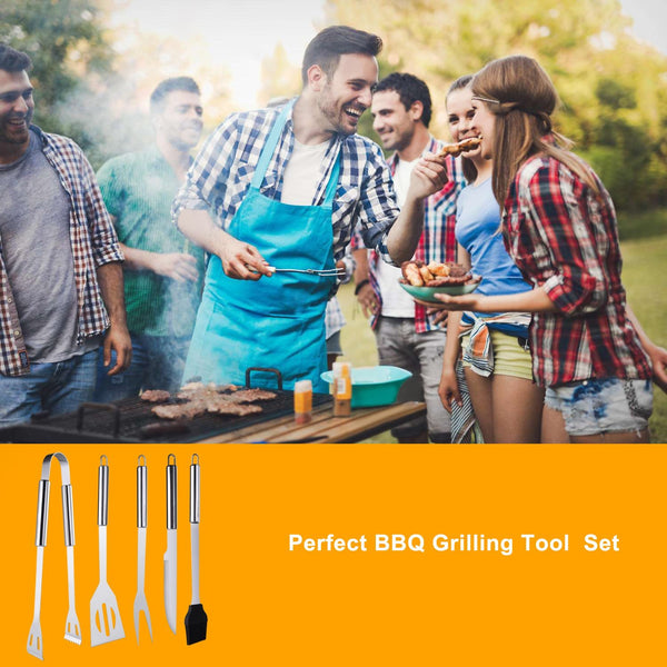 Ordekcity BBQ Grill Tools Set - 5 Piece Grill Accessories Stainless