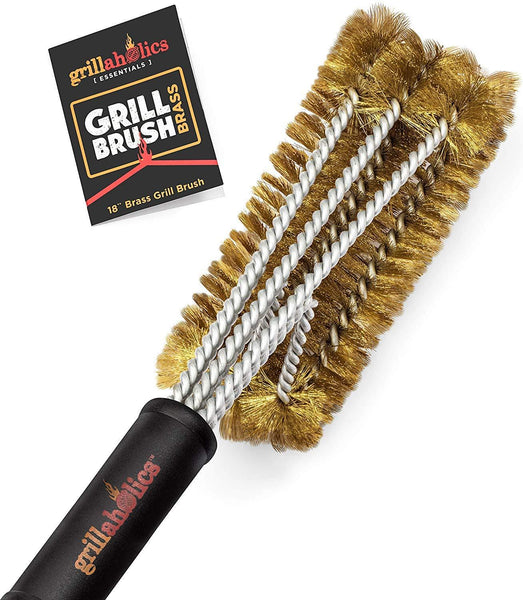 Grillaholics Grill Brush Bristle Free - Safe Grill Cleaning with No Wire Bristles - Professional Heavy Duty Stainless Steel Coils and Scraper - Lifetime Manufacturers Warranty