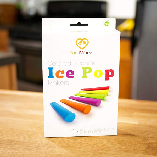 FoodWorks Silicone Ice Pop Maker Molds/Popsicle Molds, Set of 6