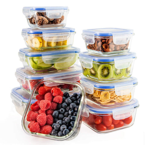 Zestkit Glass Food Storage Containers with Lids, Glass Meal Prep Containers