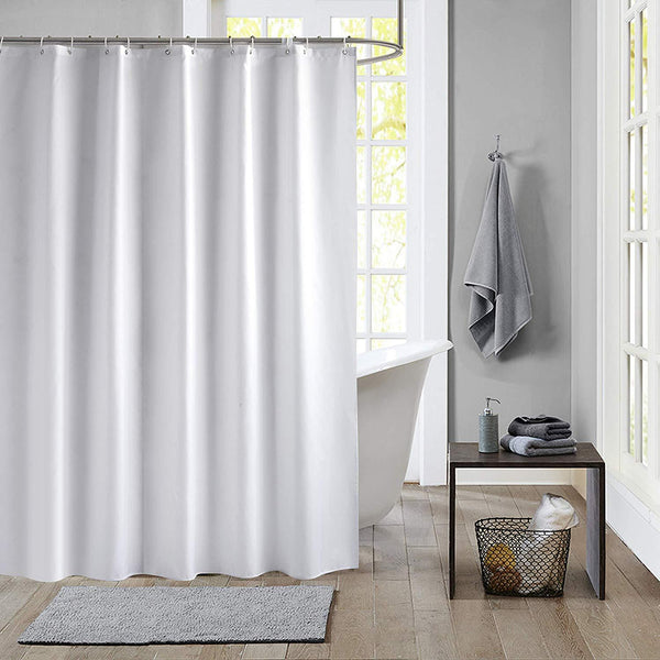 JRing Shower Curtain Polyester Fabric Waterproof Machine Washable with 12 Hooks 72x72 Inch