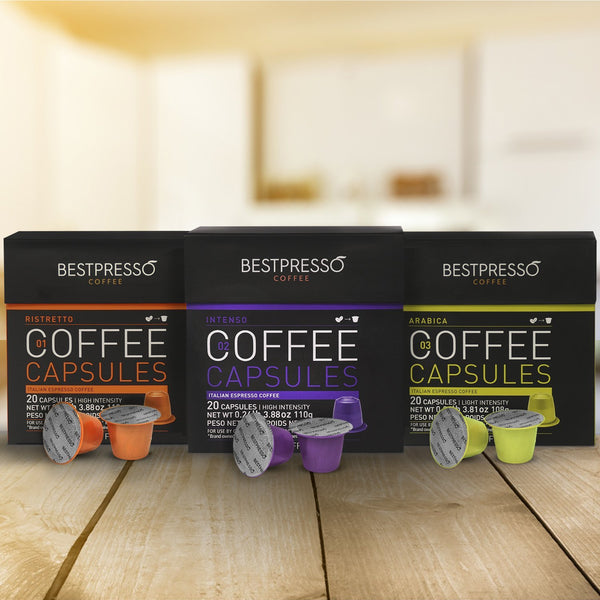 Bestpresso Coffee for Nespresso Original Machine 120 pods Certified Genuine Espresso Variety Pack, Pods Compatible with Nespresso Original
