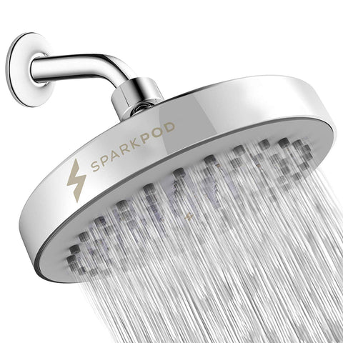 SparkPod Shower Head - High Pressure Rain - Luxury Modern Chrome Look - Easy Tool Free Installation - The Perfect Adjustable & Heavy Duty Universal Replacement For Your Bathroom Shower Heads