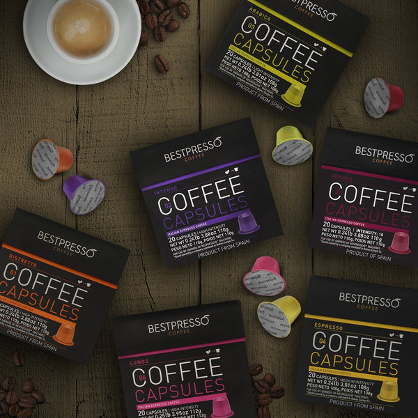 Bestpresso Coffee for Nespresso Original Machine 120 pods Certified Genuine Espresso Variety Pack, Pods Compatible with Nespresso Original