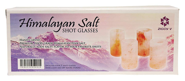 Himalayan Salt Shot Glasses, Tequila Shot Glasses Set of Four (4) Food Grade Himalayan Salt