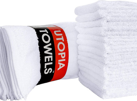 Utopia Towels Cotton Washcloths, 60 - Pack, White