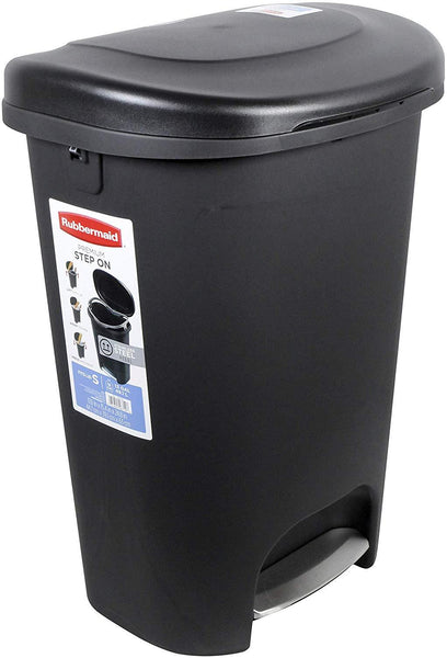 Rubbermaid Swing-Top Lid Recycling Bin for Home, Kitchen, and Bathroom, 12.5 Gallon, Gray