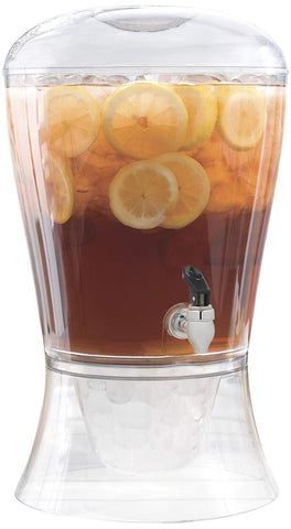 Beverage Dispenser With Ice Cylinder And Fruit Infuser, Clear by ELOHAS